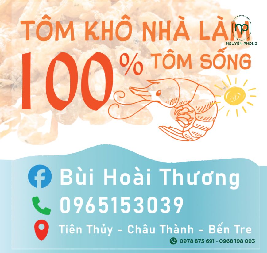 Tem nhãn tôm khô decal giấy